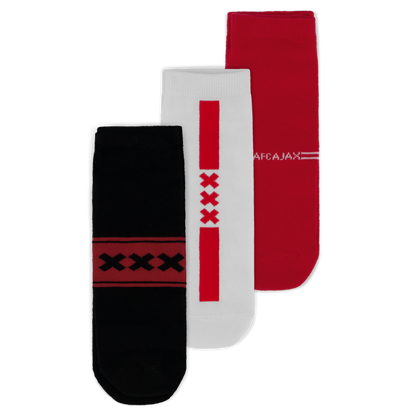 Ajax-sneakersocks 3-pack white red black 1
