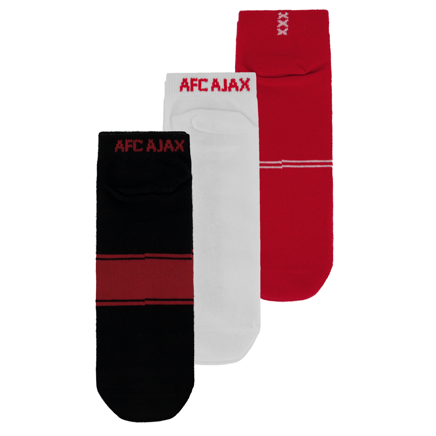 Ajax-sneakersocks 3-pack white red black 2
