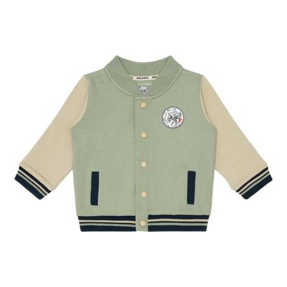Ajax-baseball jacket green beige toddler 1